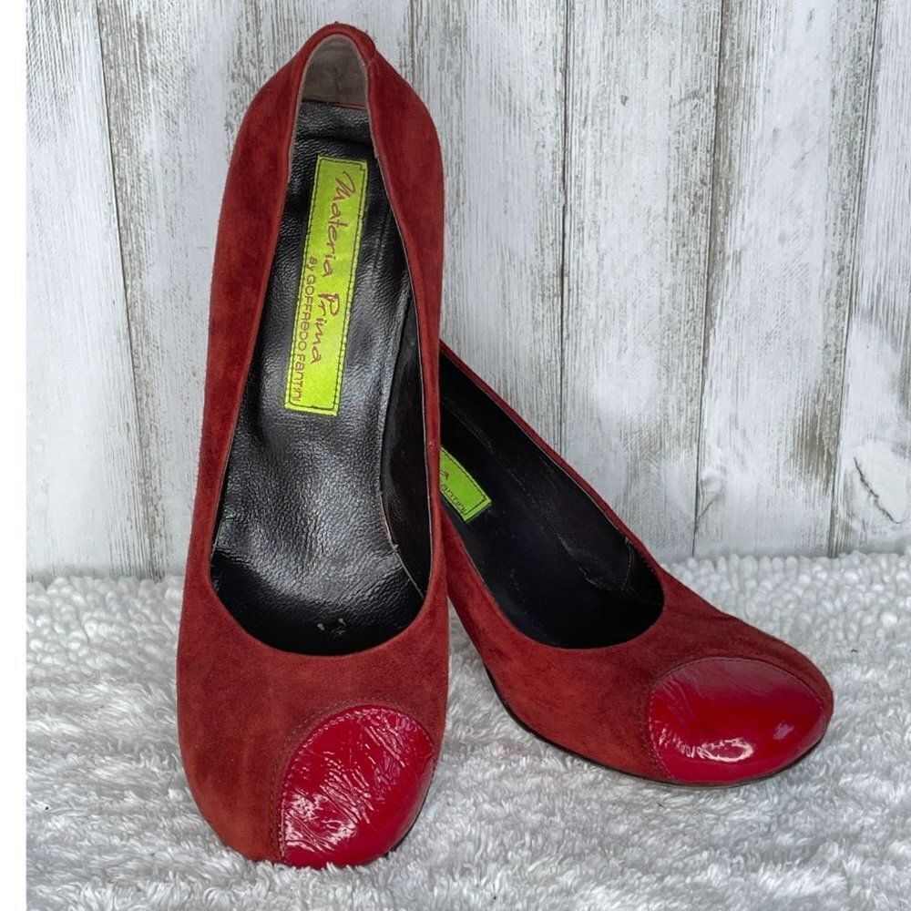 Materia Prima by Goffredo Fantini Red Suede Pumps Size 36